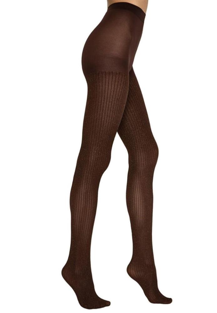 Dres Penti Lovely 70 DEN – Imprimeu ,,Shiny Rib'', culoare maro Engros